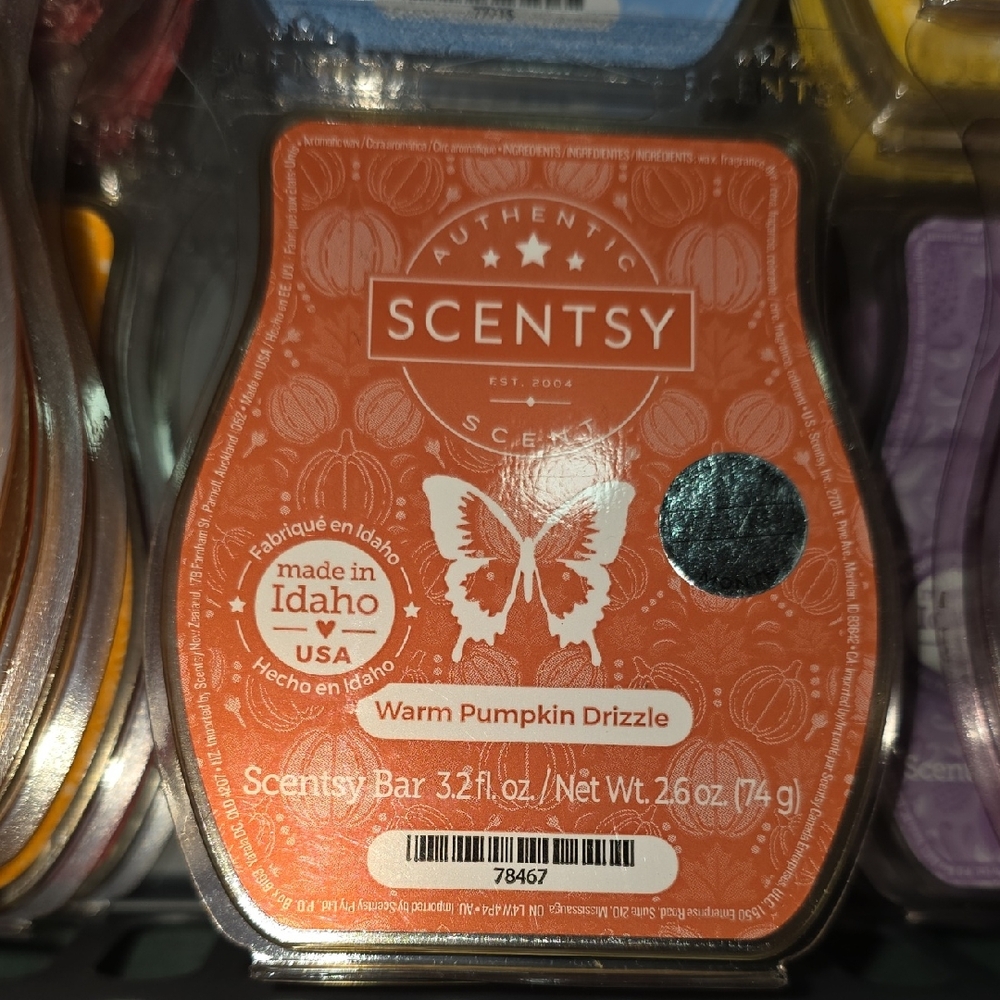3/$21 New! Scentsy Warm Pumpkin Drizzle Wax Bar